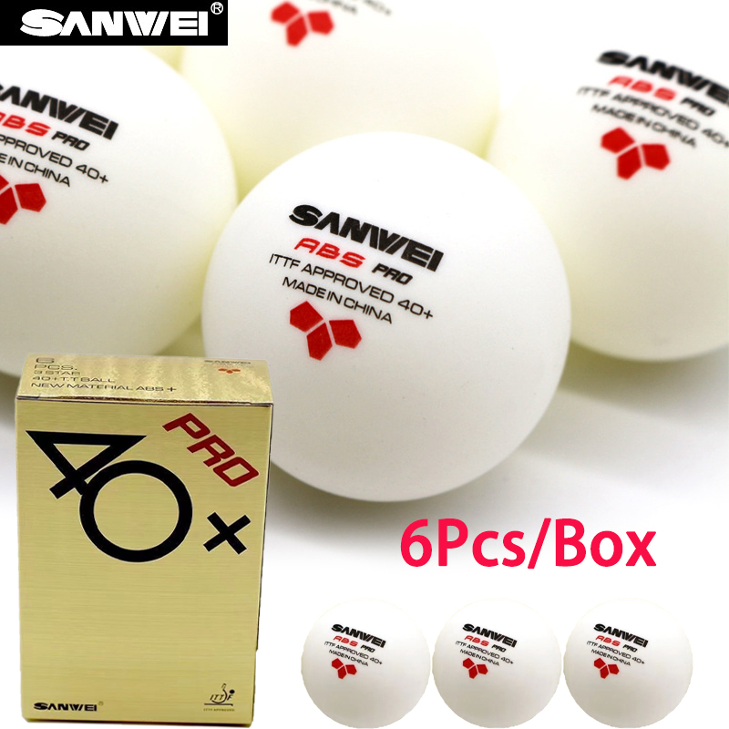Table Tennis Olympics - Sanwei ABS Pro ลูก3ดาว40 + ลูกลายกีฬาปิงปอง6ชิ้น/กล่องวัสดุใหม่ที่ได้รับการรับรองจากการฝึกการแข่งขัน
